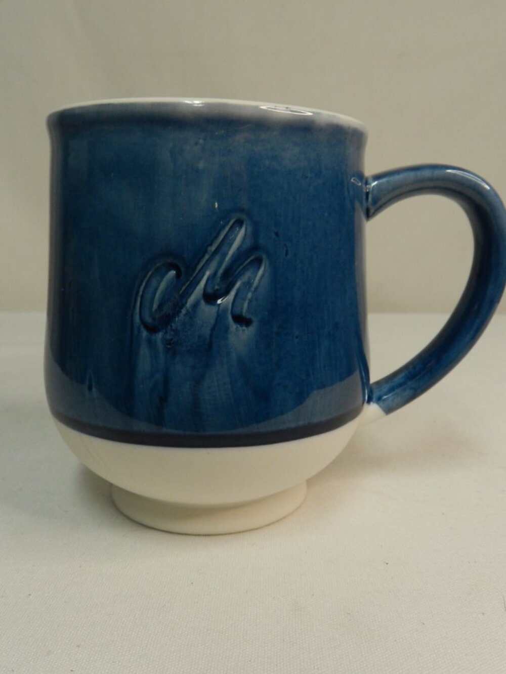 TAG Monogram Initial M blue mug cup dish safe NEW